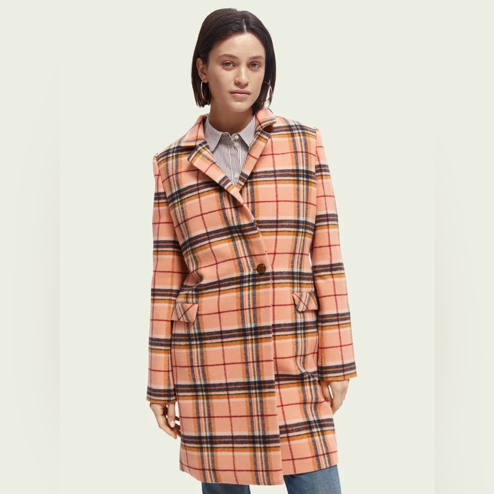 SCOTCH & SODA Tailored Single-Breasted Wool-Blended Coat